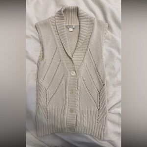 Christopher & Banks Beige Sweater Vest